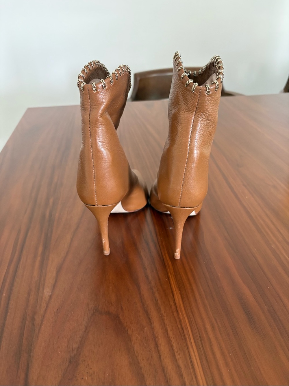 BROWN SCHUTZ Chain-Trim Leather Ankle Boot - Women - Picture 4 of 5